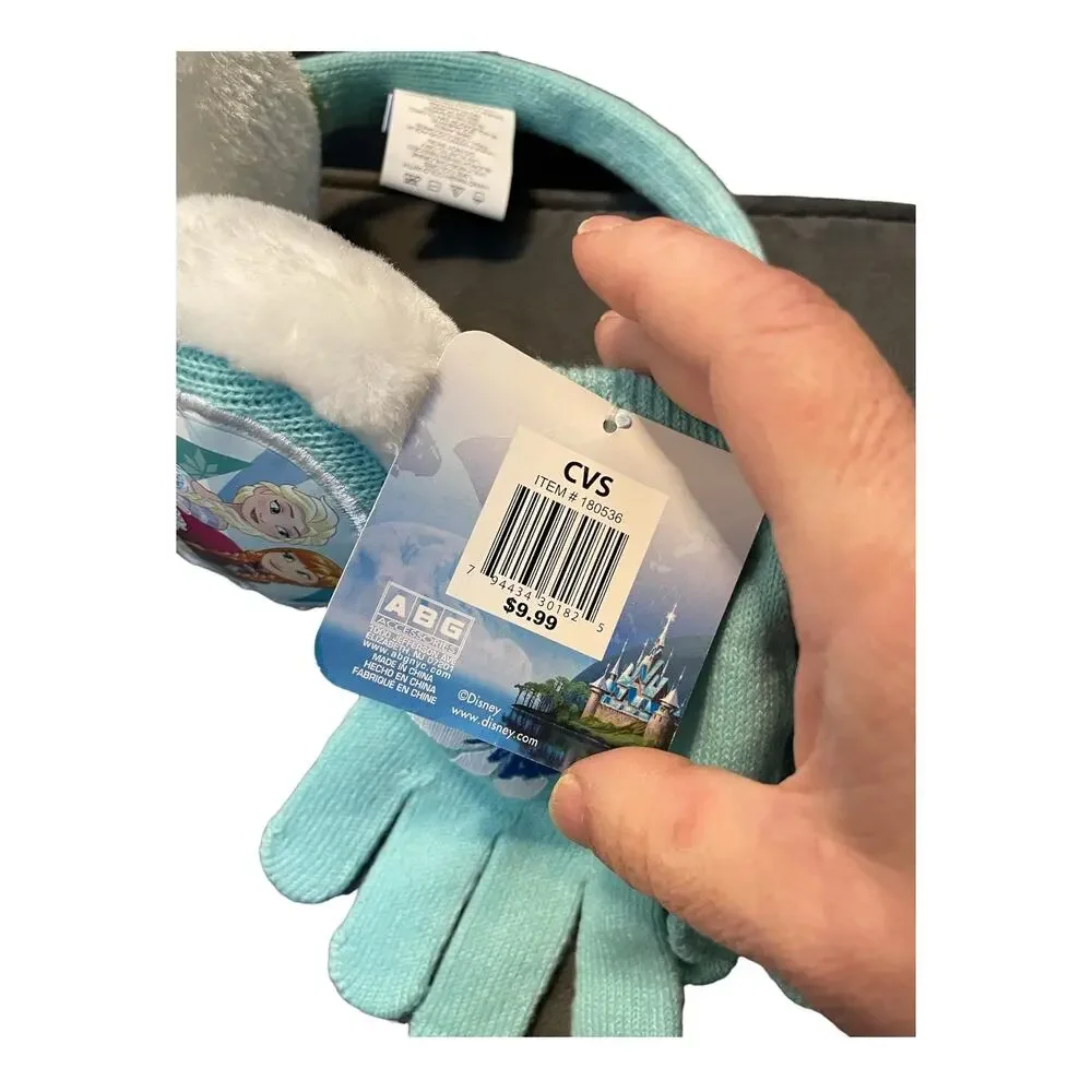Disney Frozen Northern Lights Aglow Earmuff Gloves Set Elsa Anna Girls Winter